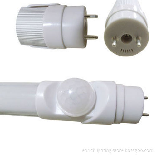 12W IR Motion Sensor T8 LED Tubes with 120cm Length, G13 Base, 140° Inductive Angle, Milky Cover